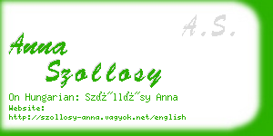 anna szollosy business card